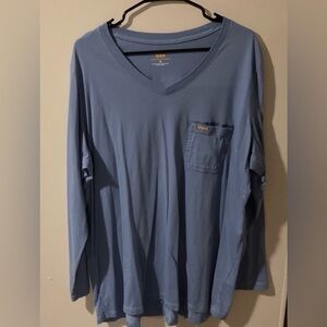 Ariat‎ Rebar Workman Stars Stripes Long Sleeve V Neck T Shirt Size XXL